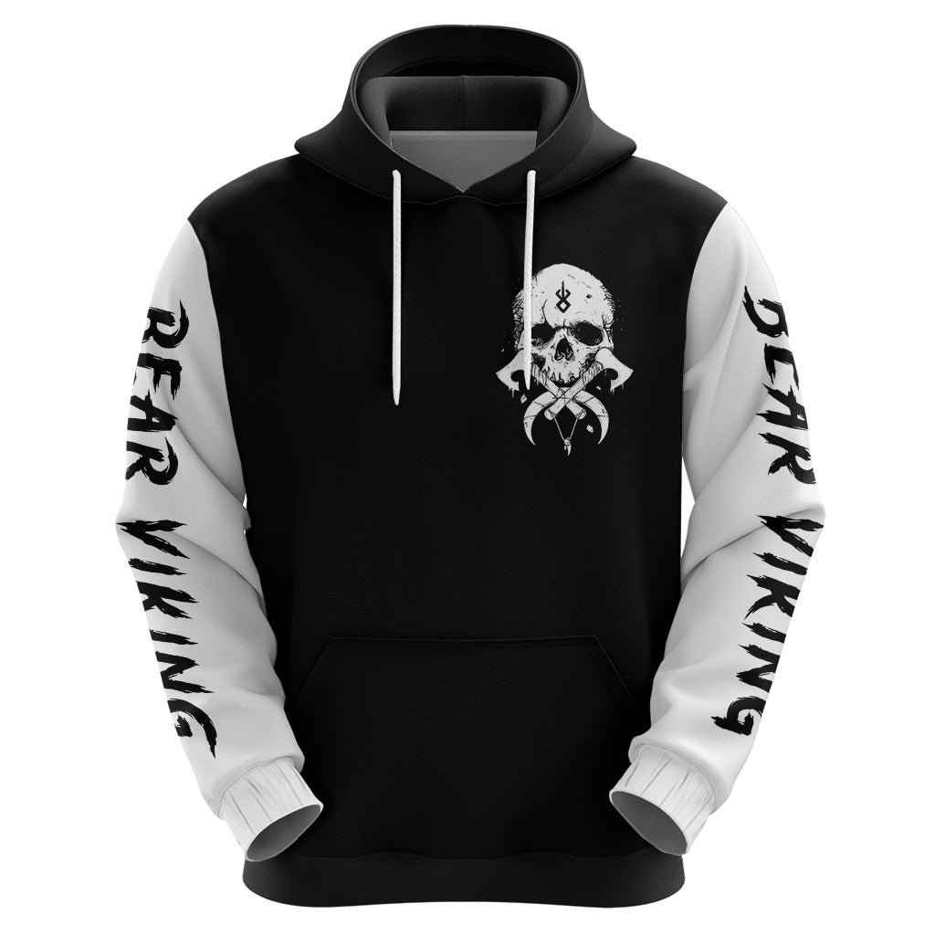 Viking Skull Hoodie Bear Viking Cross Skull DT01