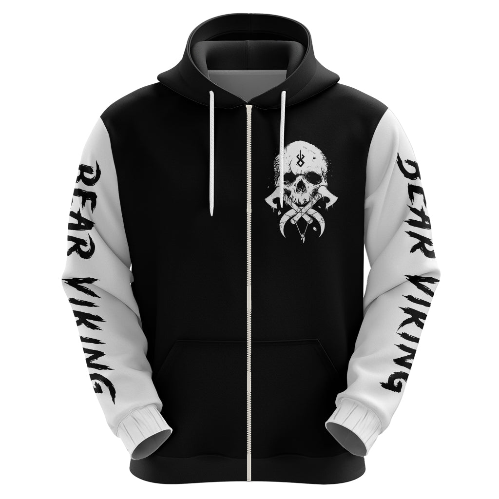Viking Skull Hoodie Bear Viking Cross Skull DT01