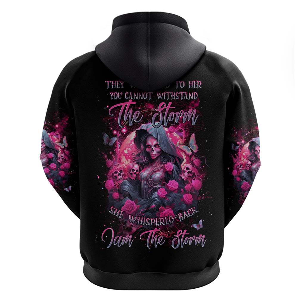 Witch Skull Hoodie They Whispered To Her You Cannot Withstand The Storm DT01