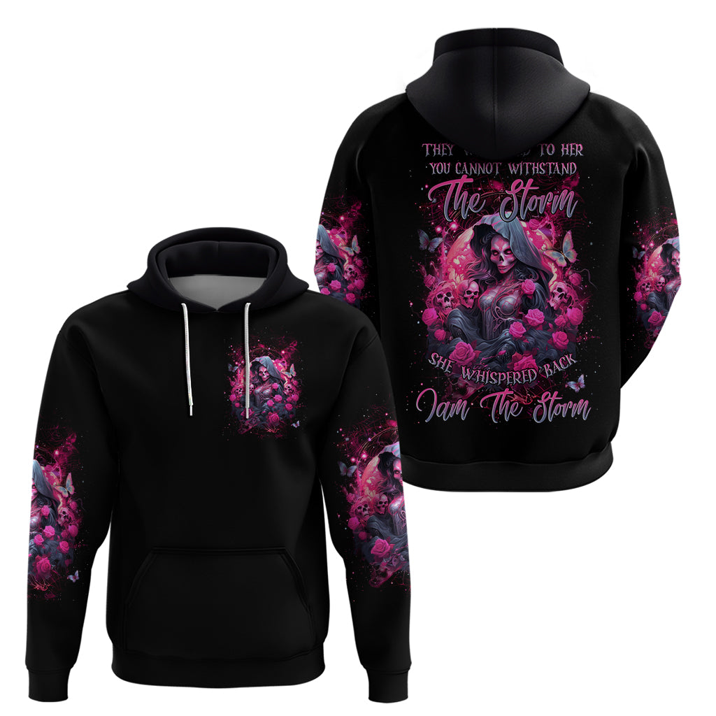Witch Skull Hoodie They Whispered To Her You Cannot Withstand The Storm DT01