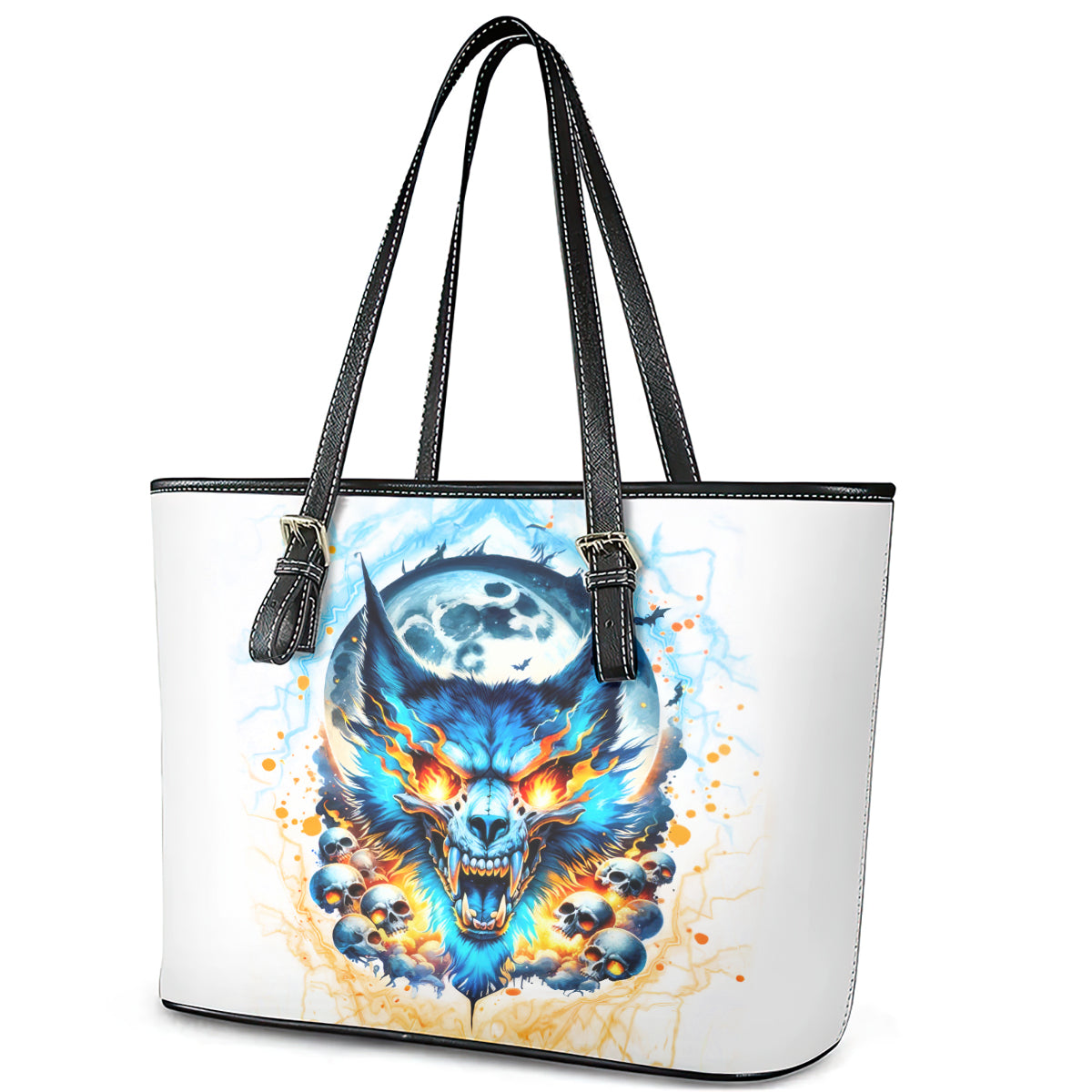 Wolf Skull Leather Tote Bag You First Mistake Was Thinking I Was One Of The Sheep DT01