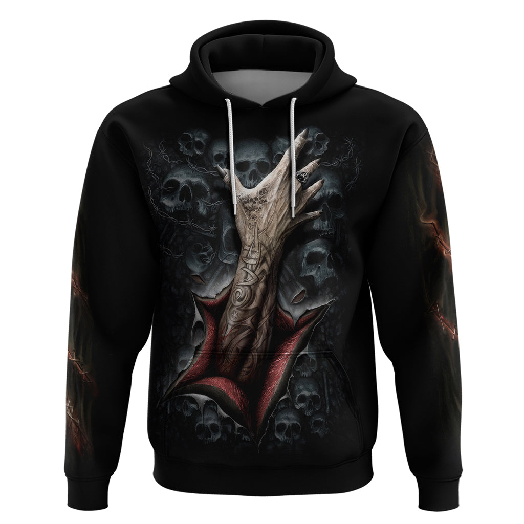 Skull Hoodie Skeleton Ripped inside DT01