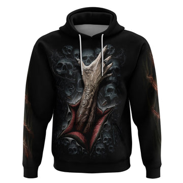 Skull Hoodie Skeleton Ripped inside DT01