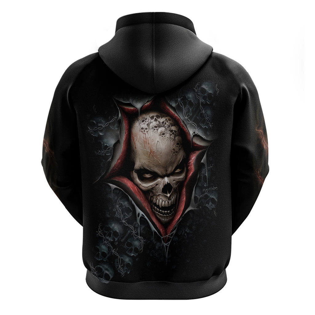 Skull Hoodie Skeleton Ripped inside DT01