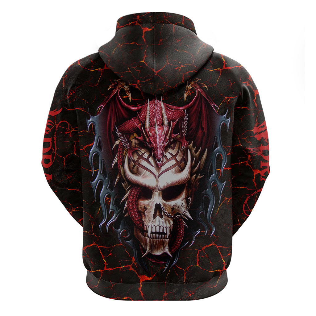 Infernal Draconic Skull Hoodie Embracing the Fiery Soul DT01