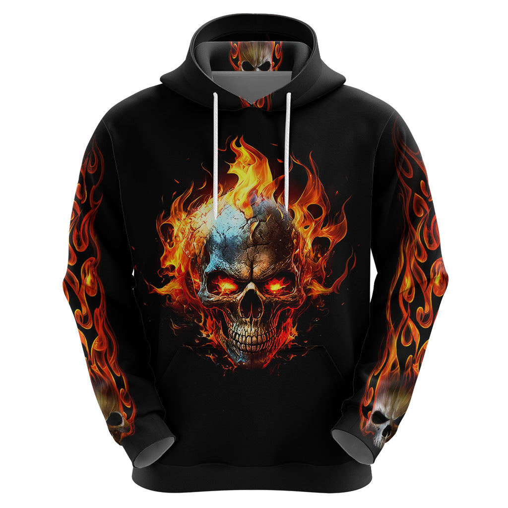 Flaming Skull Hoodie Celestial Riders with Angel Wings DT01