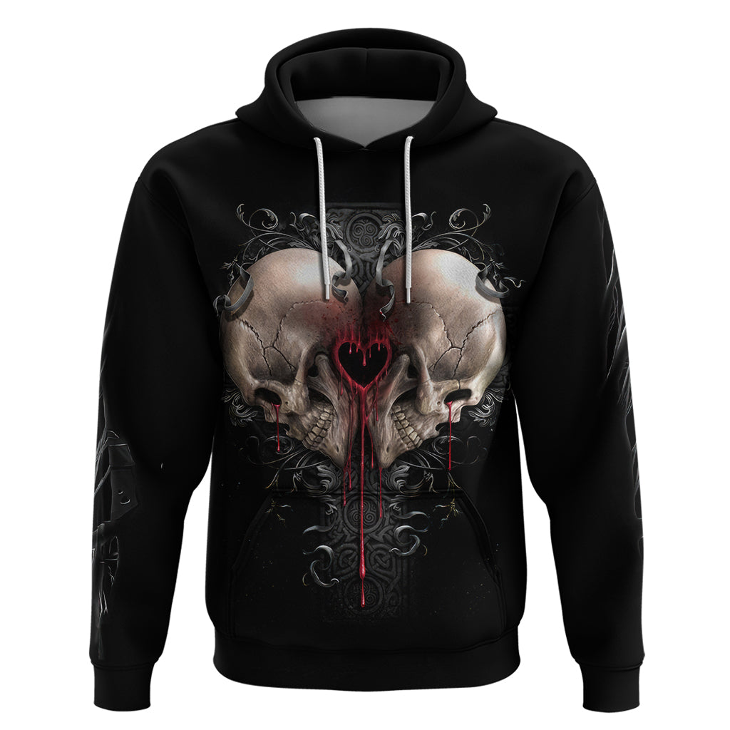 Reaper Heart Hoodie Eternal Embrace - Uniting Souls in the Realm of Skulls DT01