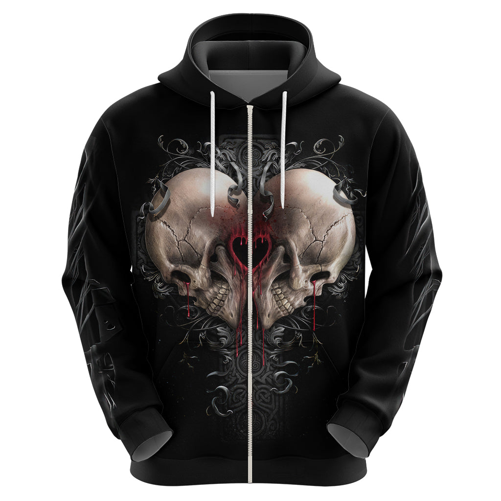 Reaper Heart Hoodie Eternal Embrace - Uniting Souls in the Realm of Skulls DT01