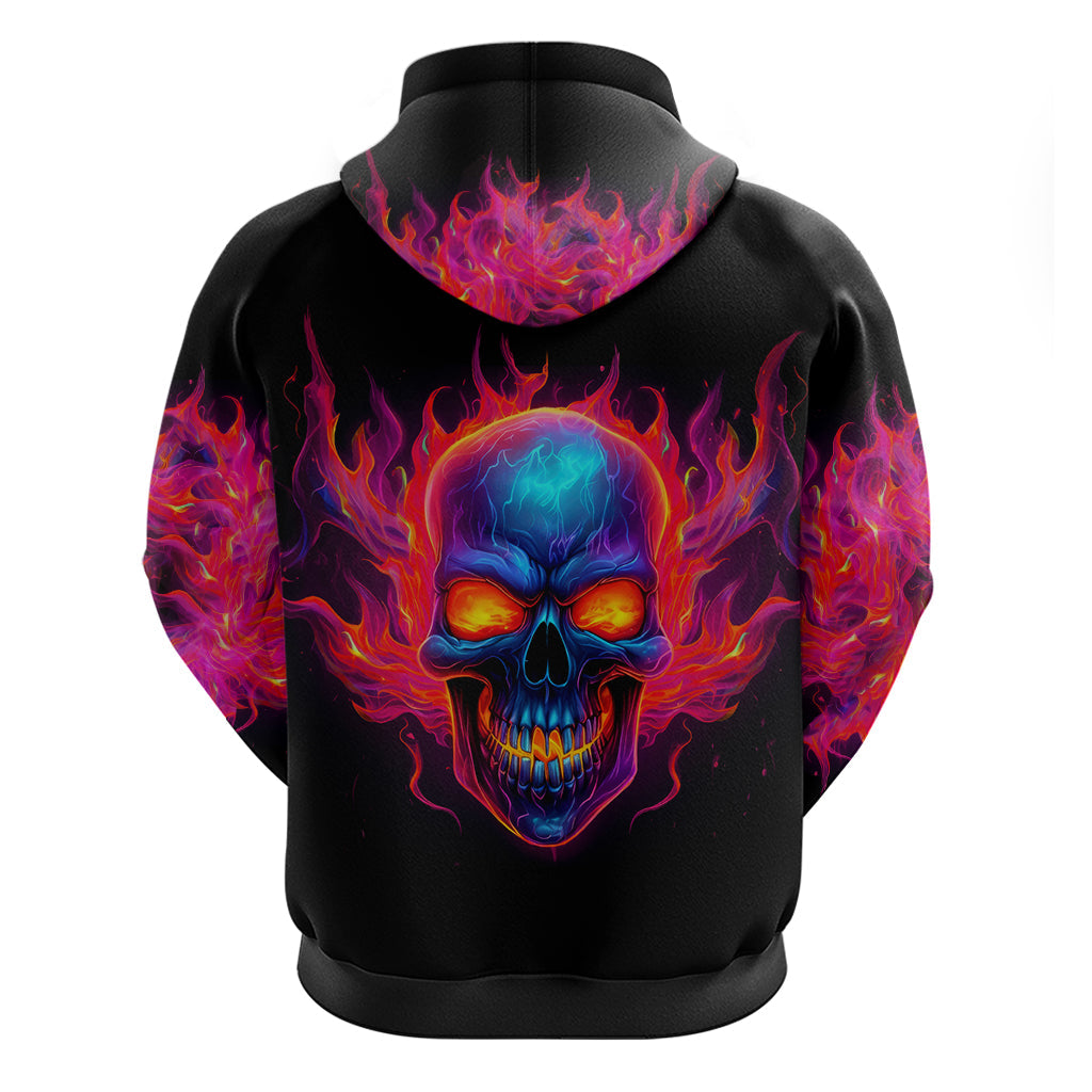 Skull Hoodie Purple Skull Fire DT01