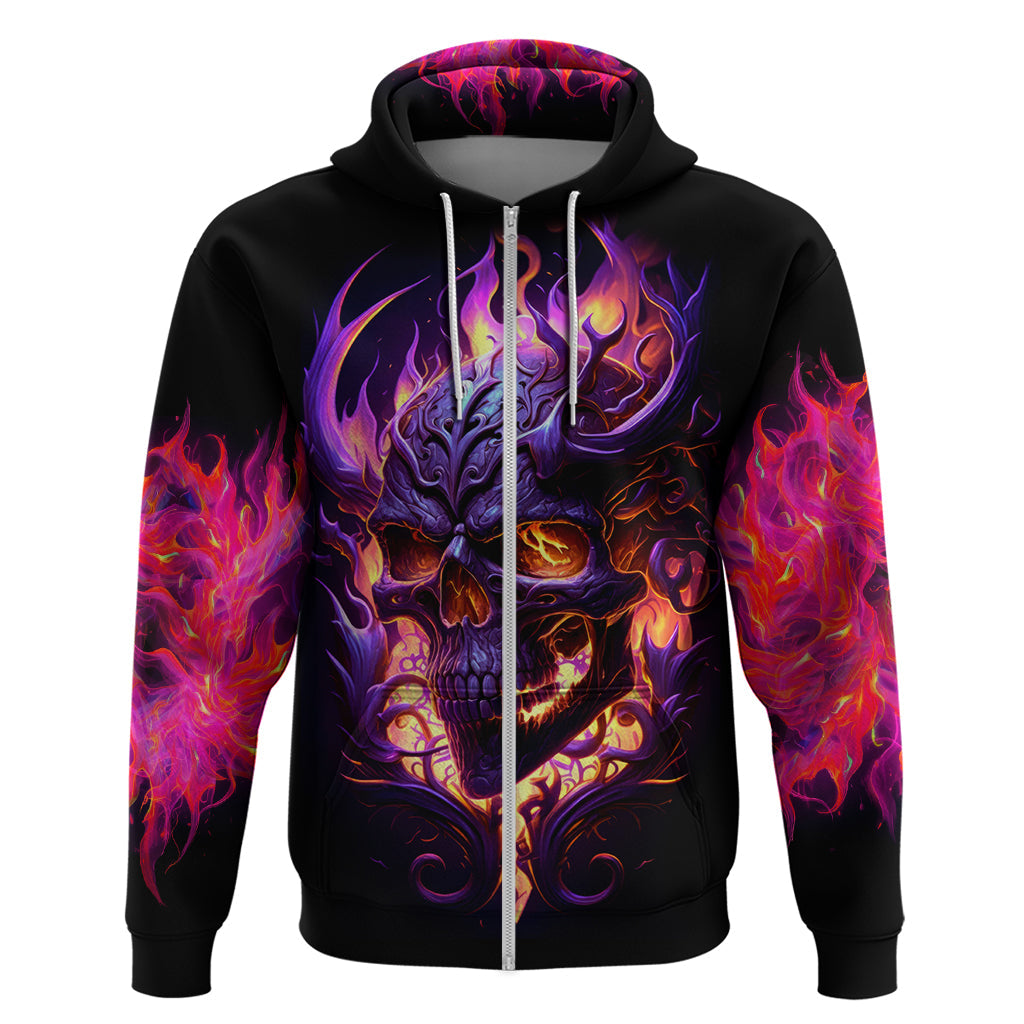 Skull Hoodie Purple Skull Fire DT01