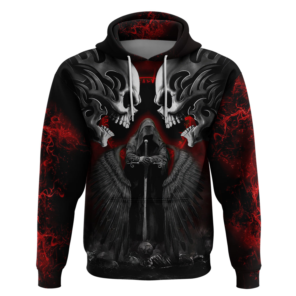 Skull Hoodie Double Skull And Death Angel DT01
