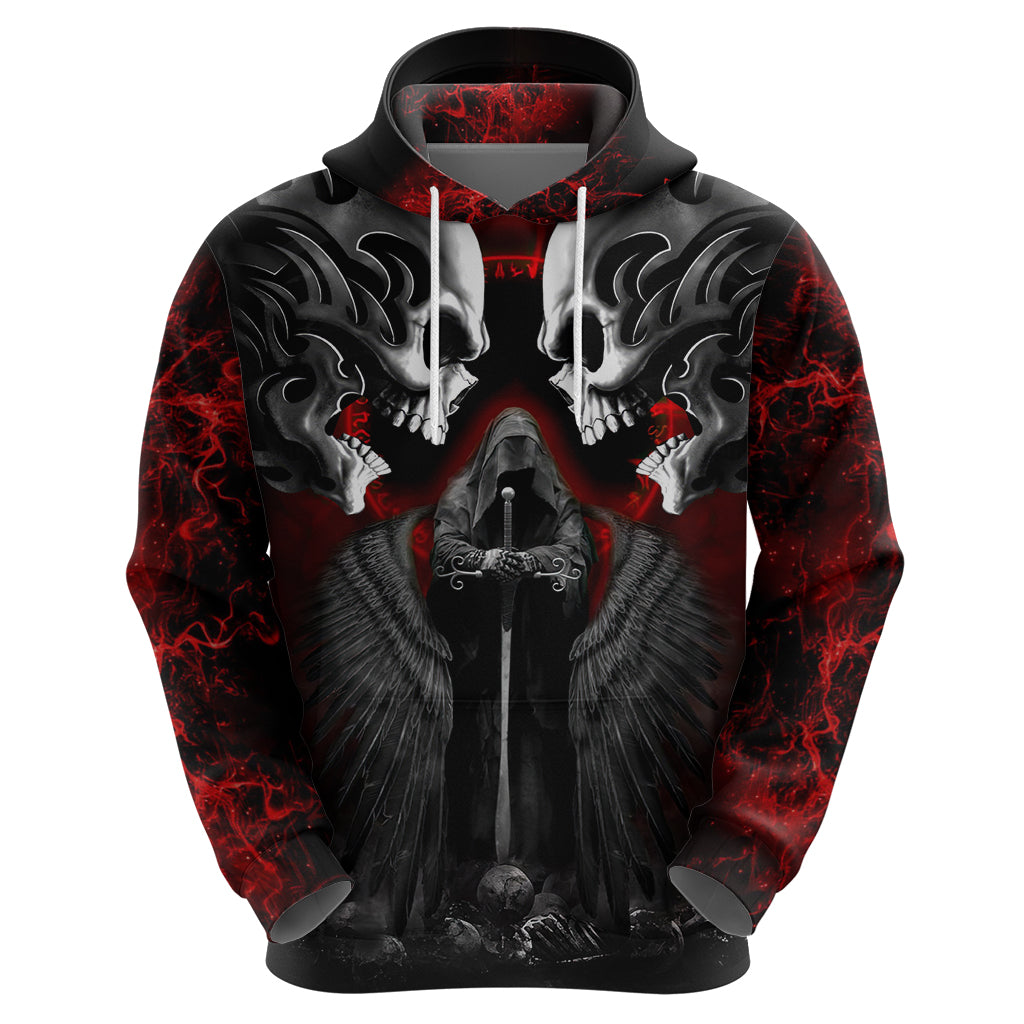 Skull Hoodie Double Skull And Death Angel DT01