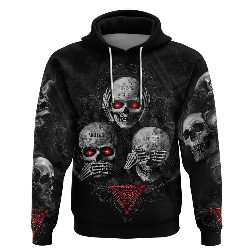 Skull Hoodie No See No Hear No Speak Evil DT01
