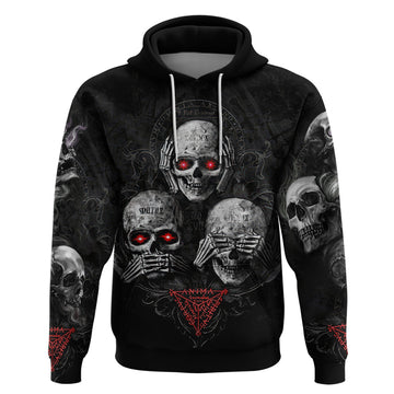 Skull Hoodie No See No Hear No Speak Evil DT01
