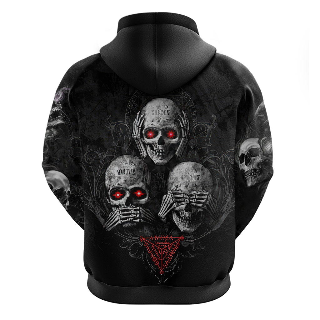 Skull Hoodie No See No Hear No Speak Evil DT01