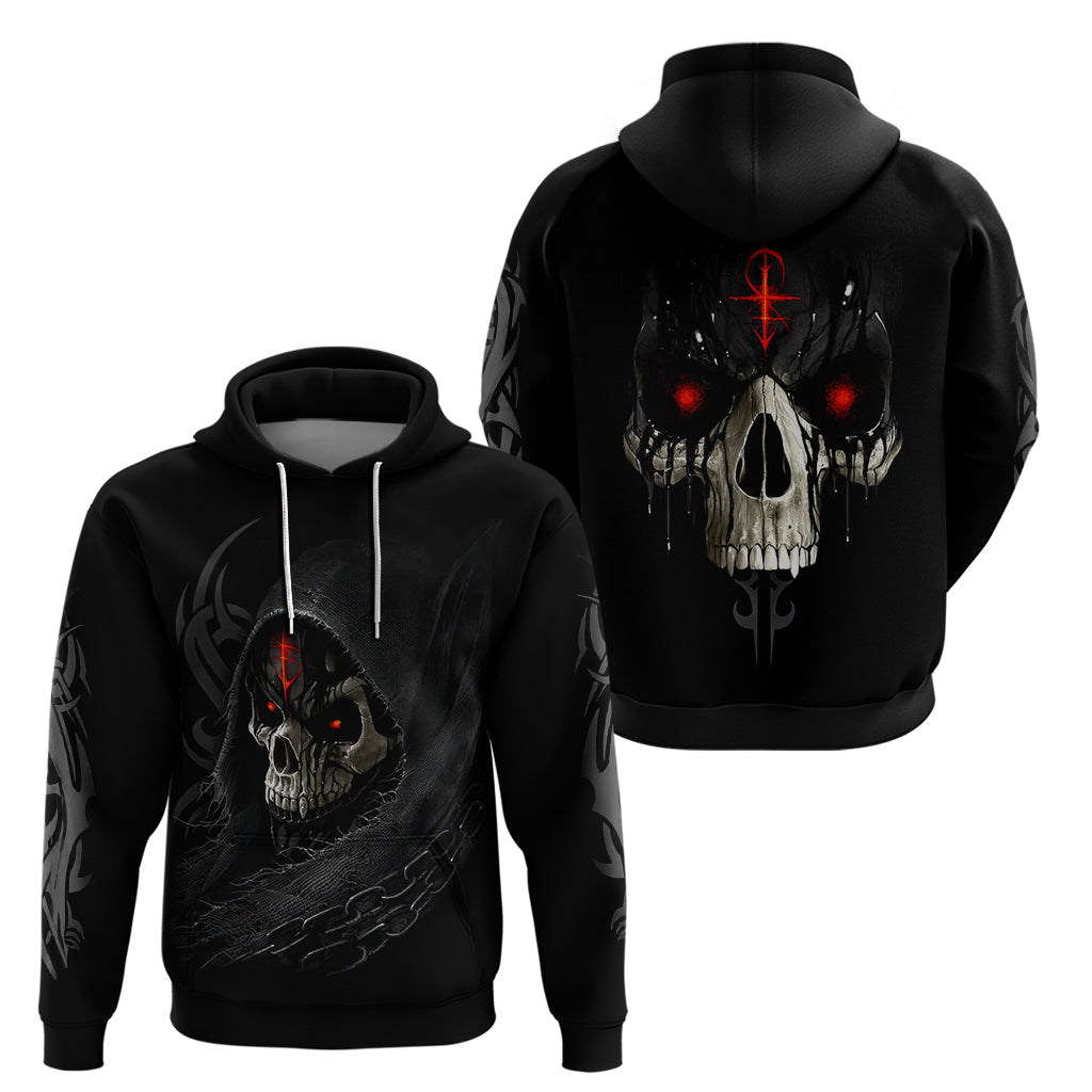 Skull Hoodie Black Reaper DT01
