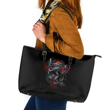 Skull Leather Tote Bag Death Skull Crusader DT01