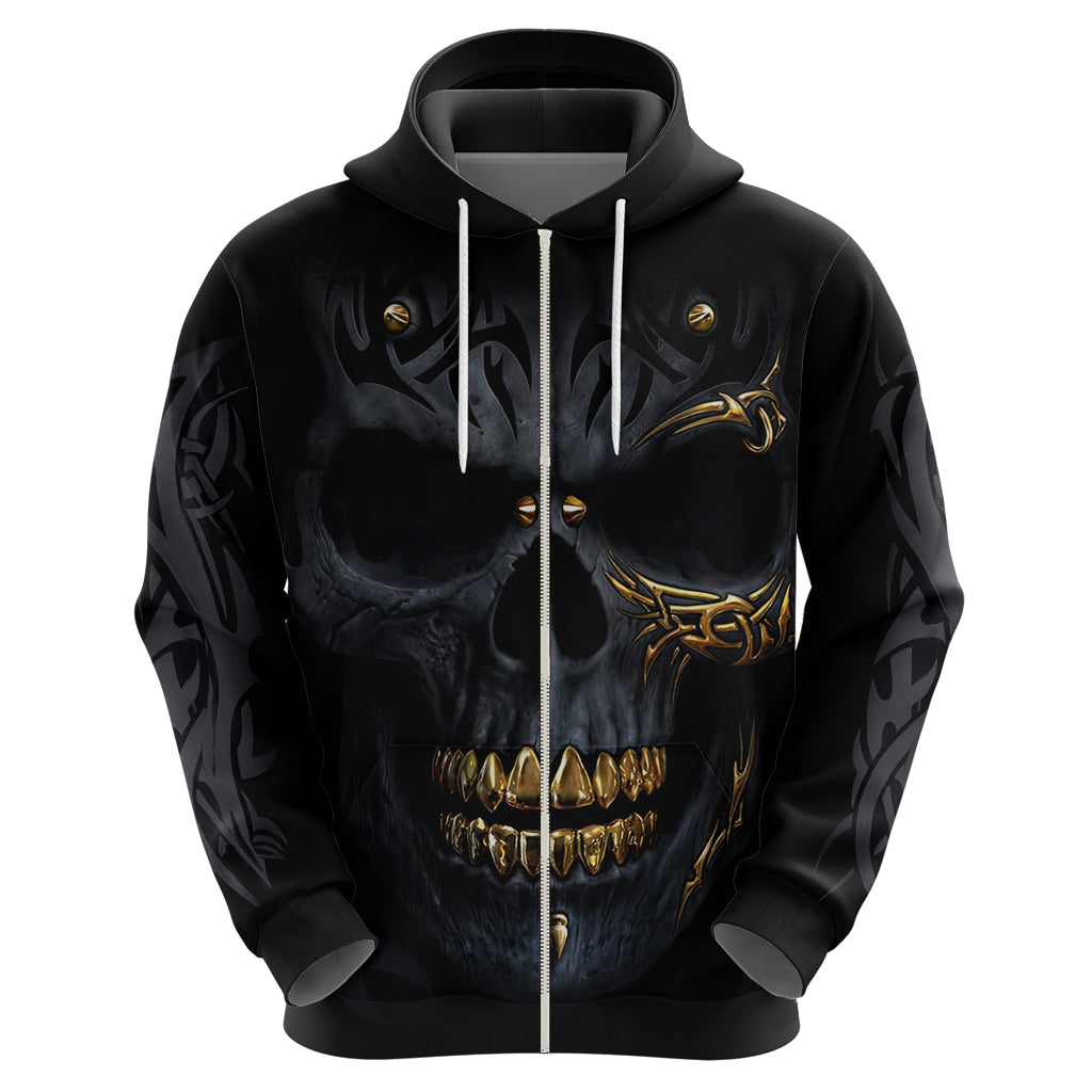 Skull Hoodie Golden Skull Gangster DT01