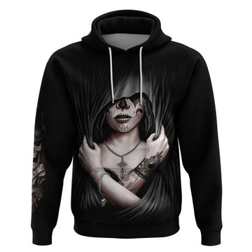 Skull Hoodie Girl Day Of The Dead DT01
