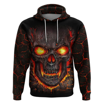 Skull Hoodie Flame Skull Lava Inside DT01
