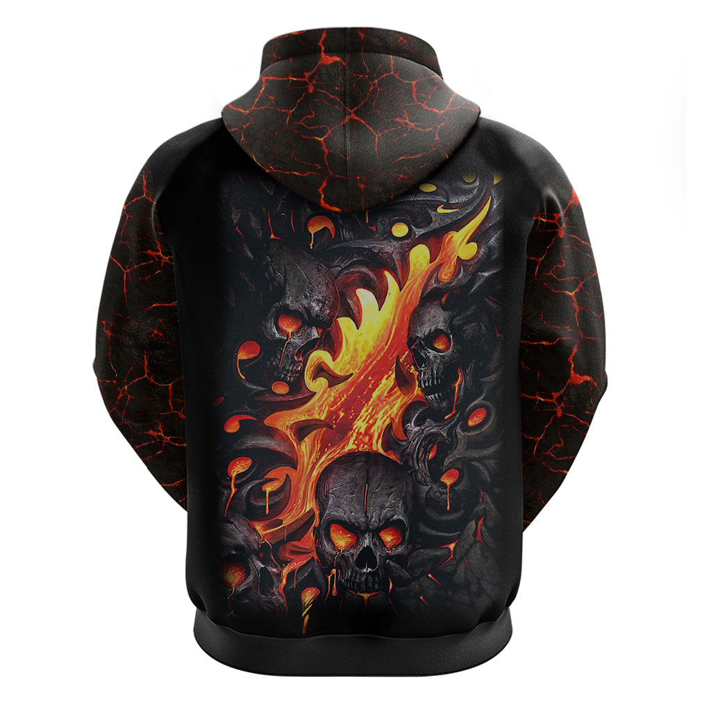 Skull Hoodie Flame Skull Lava Inside DT01