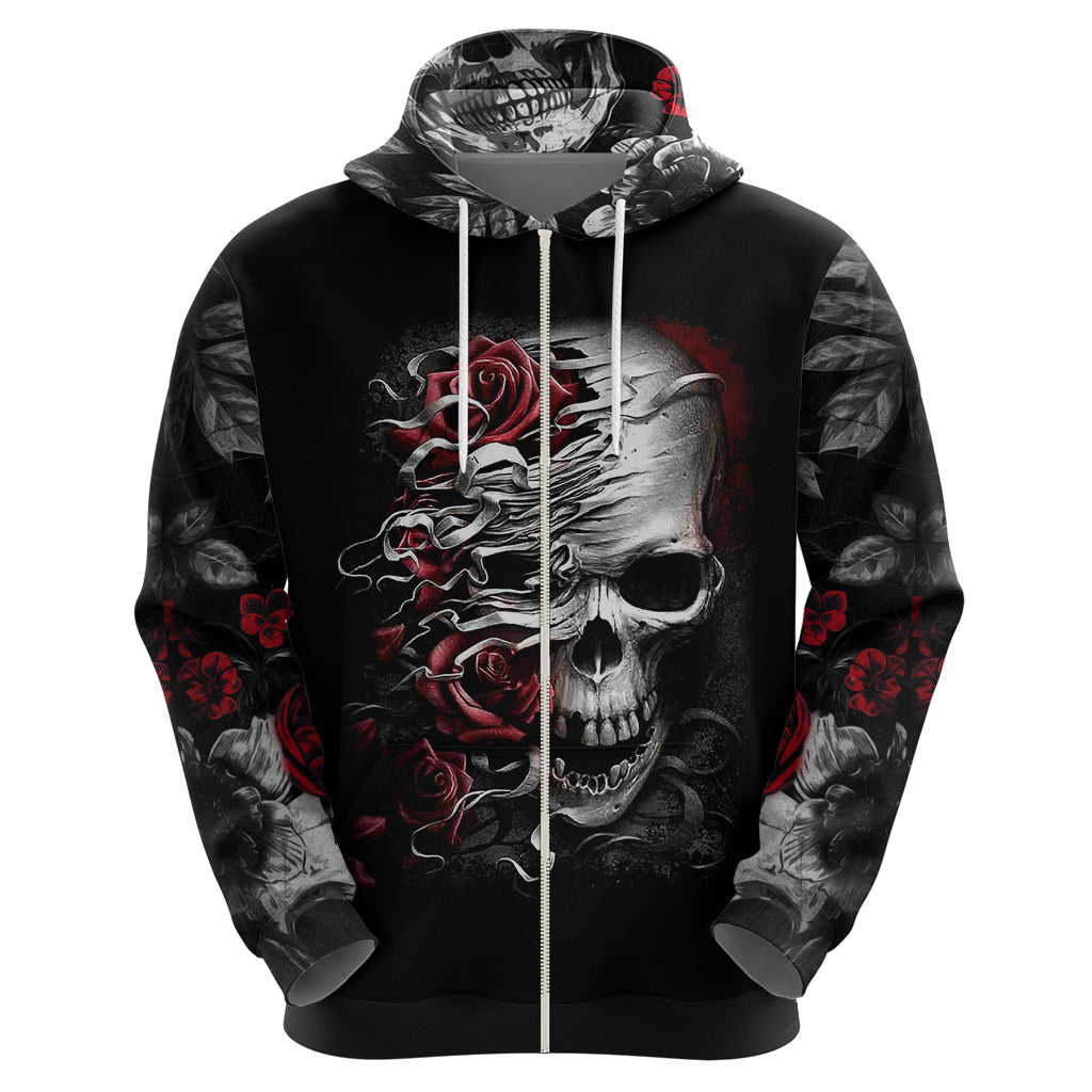 Skull Hoodie Three Skull No See Evil Rose DT01