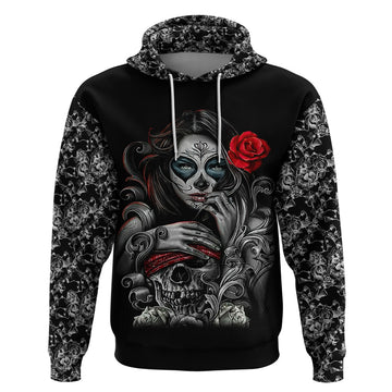 Skull Hoodie Skull Girl Spoiled Wife DT01