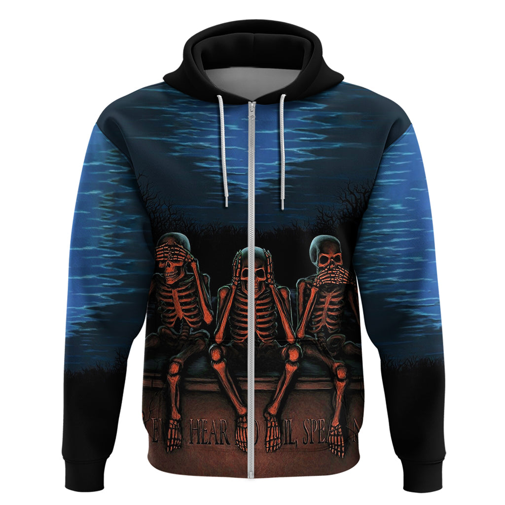 Skull Hoodie Three Skeleton No See No Speak No Hear DT01