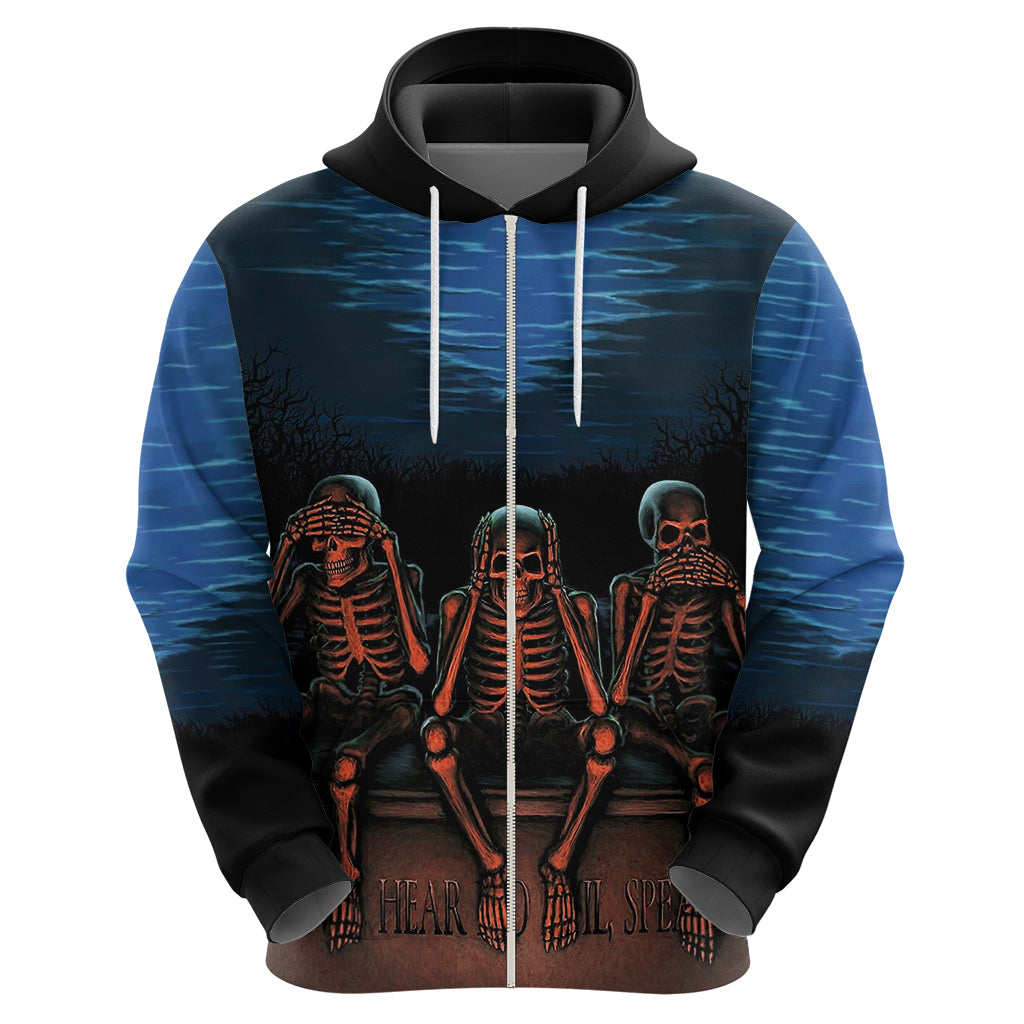 Skull Hoodie Three Skeleton No See No Speak No Hear DT01