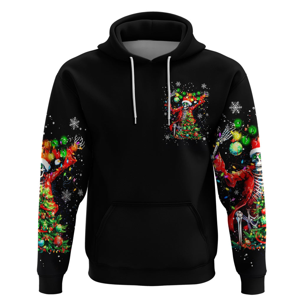 Skeleton Santa Claus Hoodie Hello Darkness My Old Friend DT01
