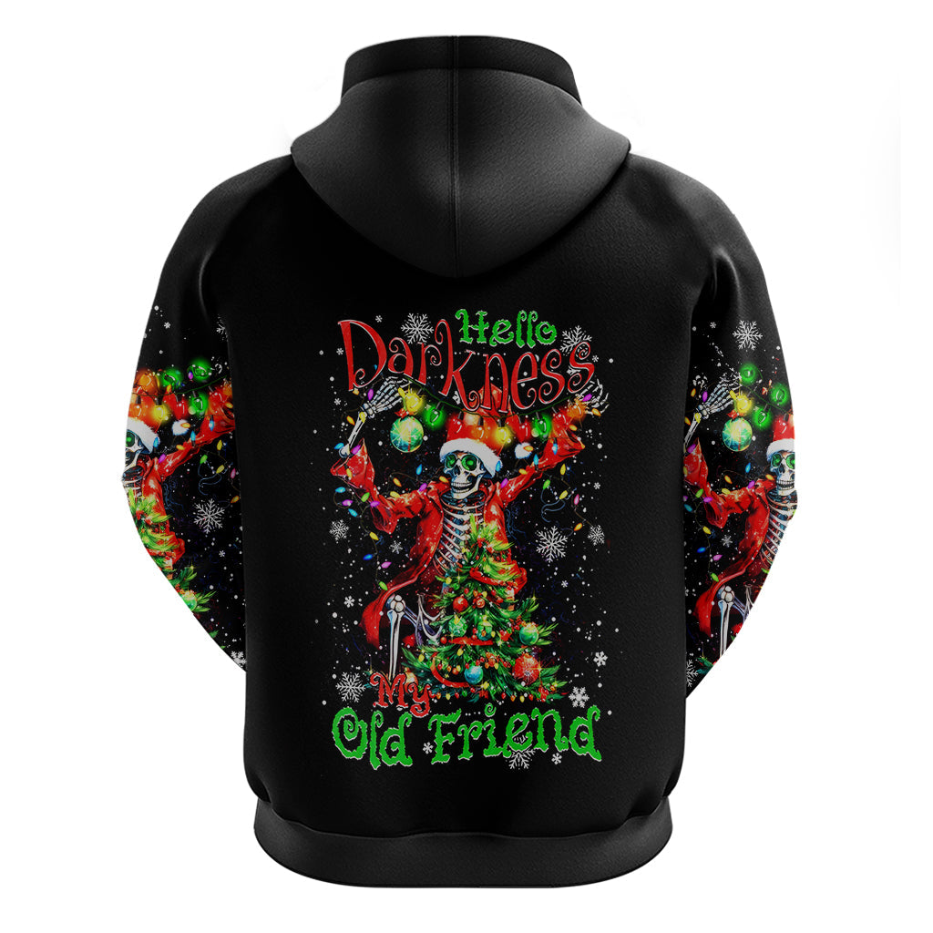Skeleton Santa Claus Hoodie Hello Darkness My Old Friend DT01