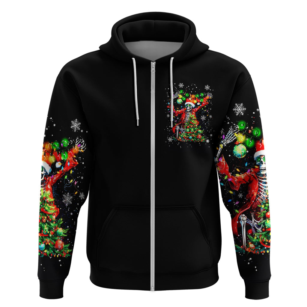 Skeleton Santa Claus Hoodie Hello Darkness My Old Friend DT01