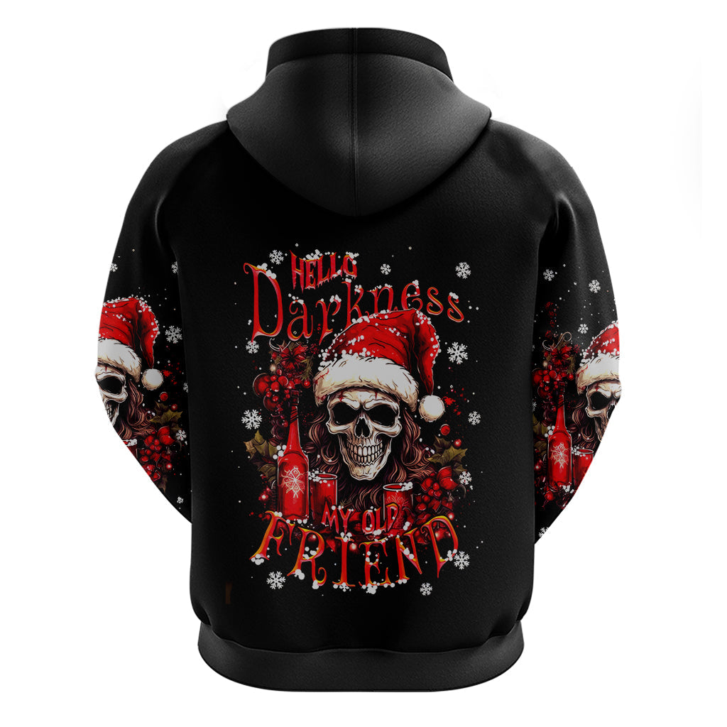 Skull Santa Claus Hoodie Hello Darkness My Old Friend DT01