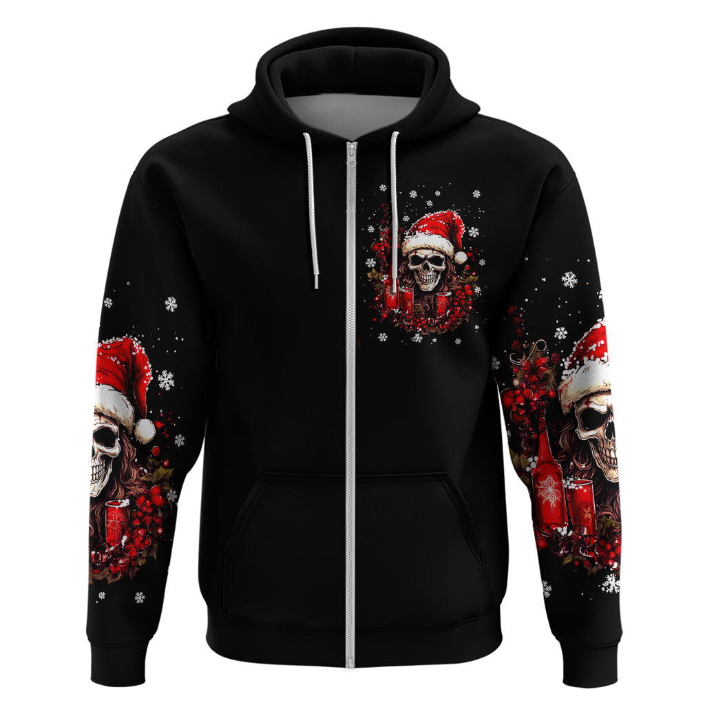 Skull Santa Claus Hoodie Hello Darkness My Old Friend DT01