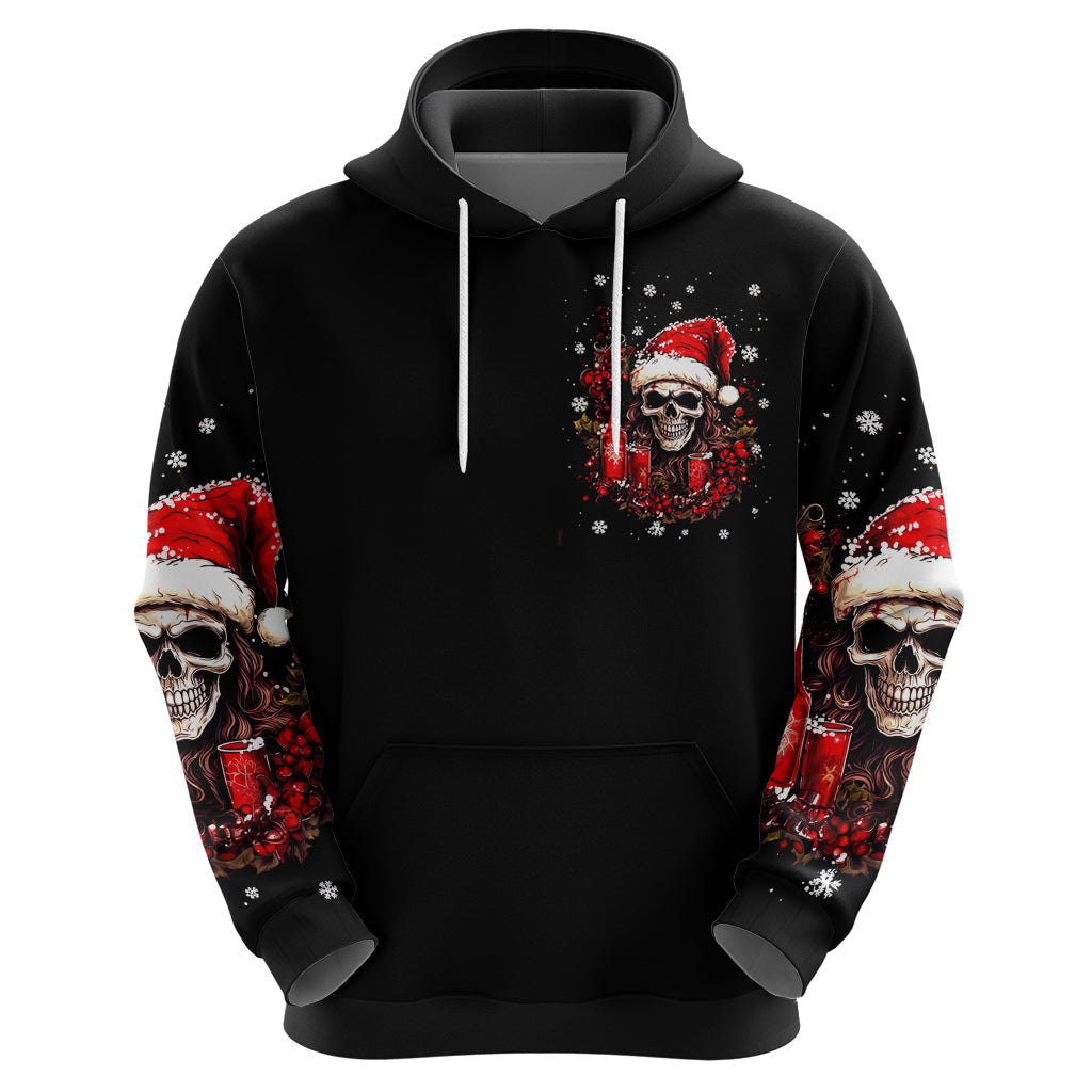 Skull Santa Claus Hoodie Hello Darkness My Old Friend DT01