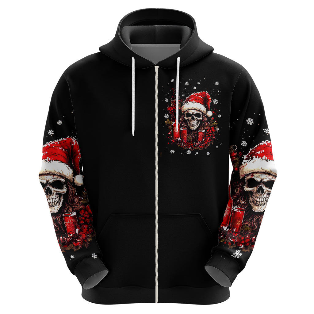 Skull Santa Claus Hoodie Hello Darkness My Old Friend DT01