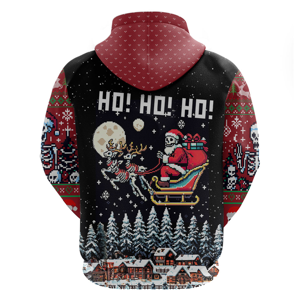 Skeleton Santa Claus Hoodie Santa Is Coming Ho Ho Ho DT01