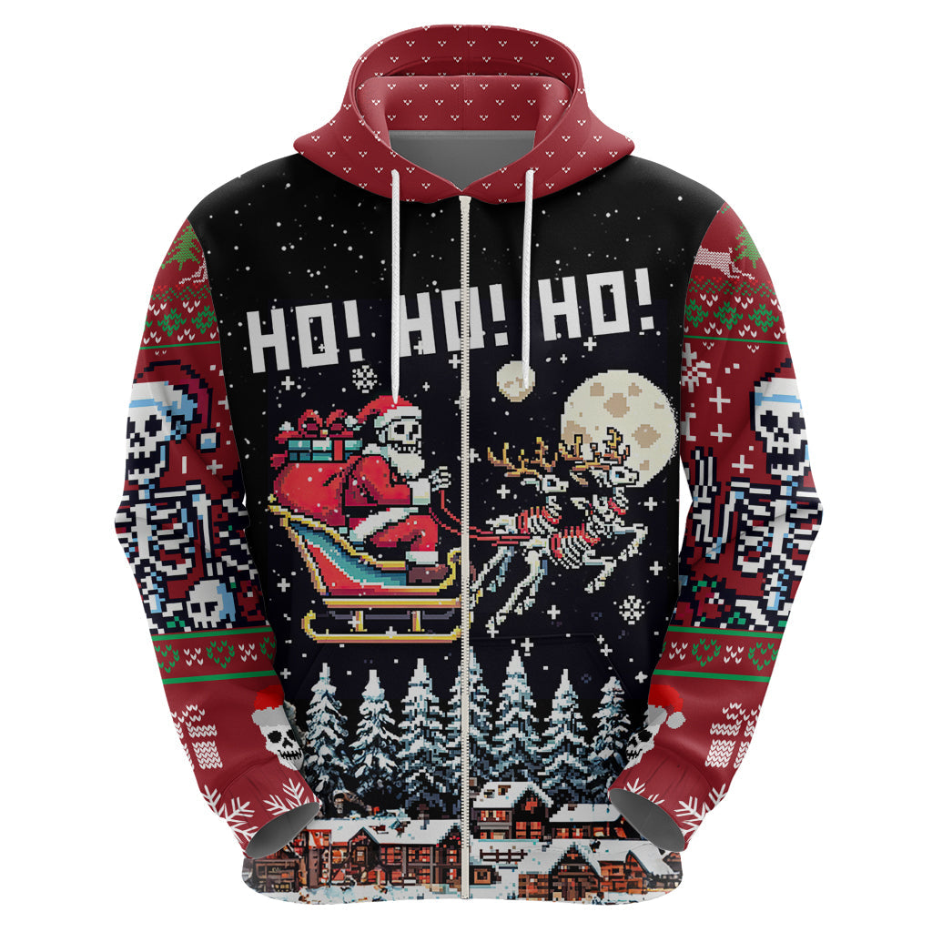 Skeleton Santa Claus Hoodie Santa Is Coming Ho Ho Ho DT01