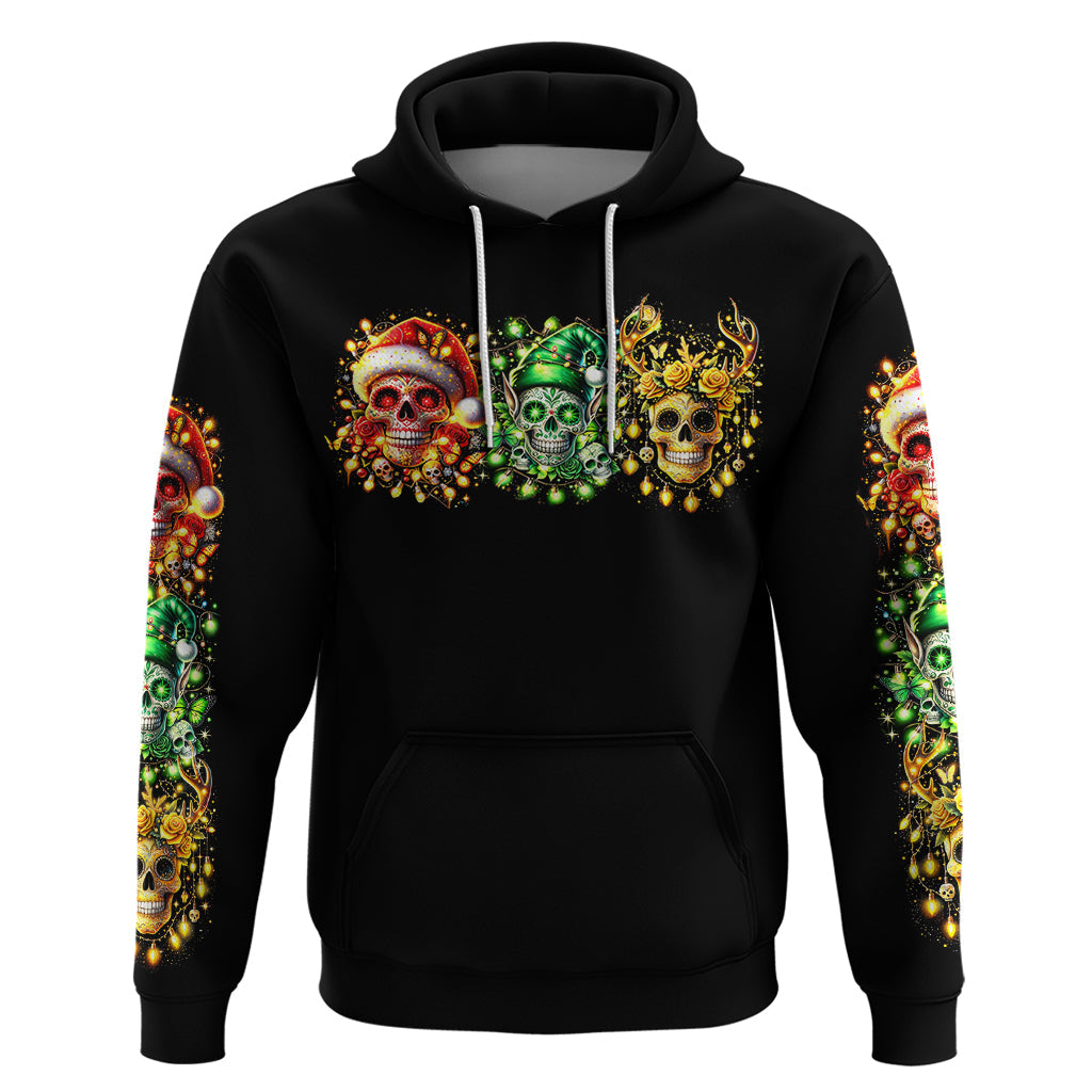 Sugar Skull Santa Hoodie Sugar Skull Ho Ho Ho DT01