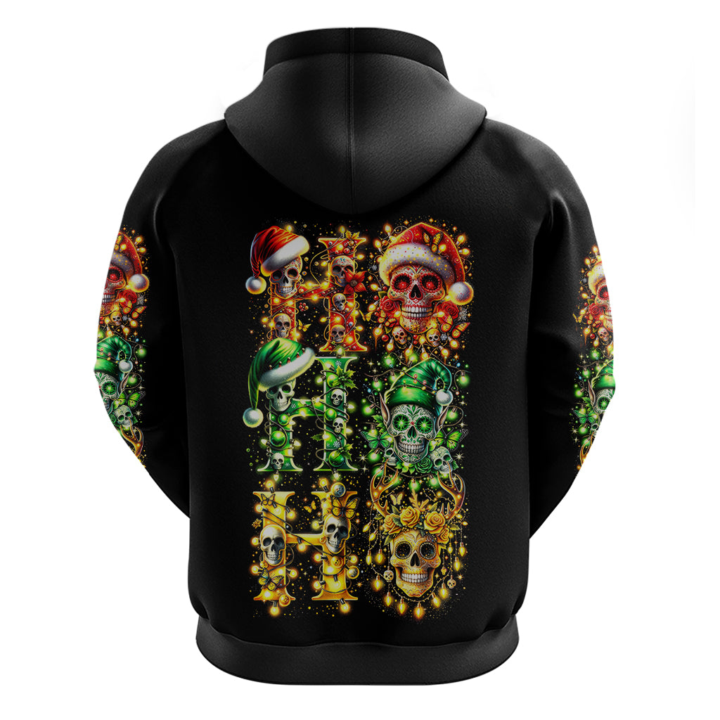 Sugar Skull Santa Hoodie Sugar Skull Ho Ho Ho DT01