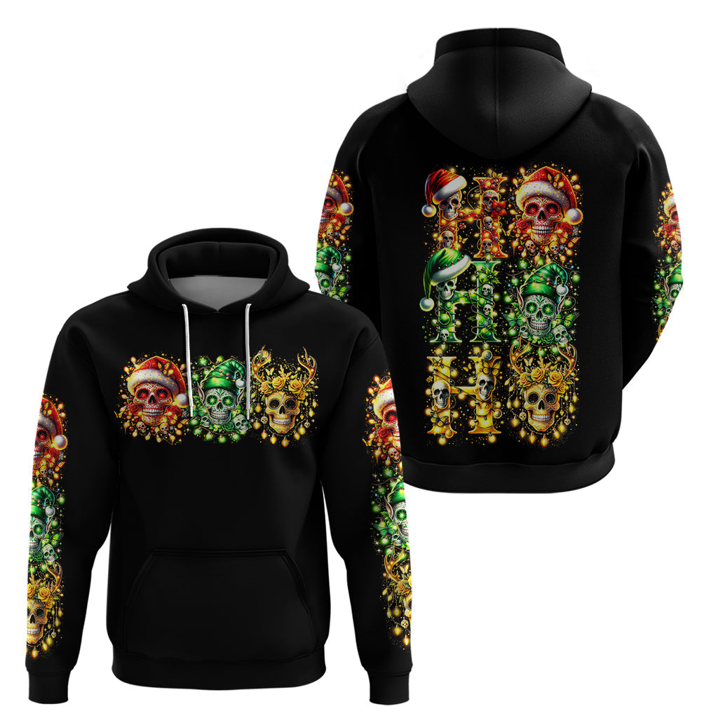 Sugar Skull Santa Hoodie Sugar Skull Ho Ho Ho DT01