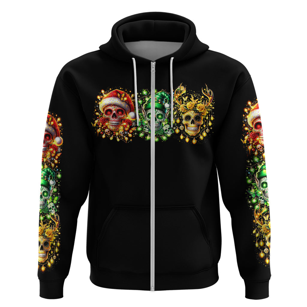 Sugar Skull Santa Hoodie Sugar Skull Ho Ho Ho DT01