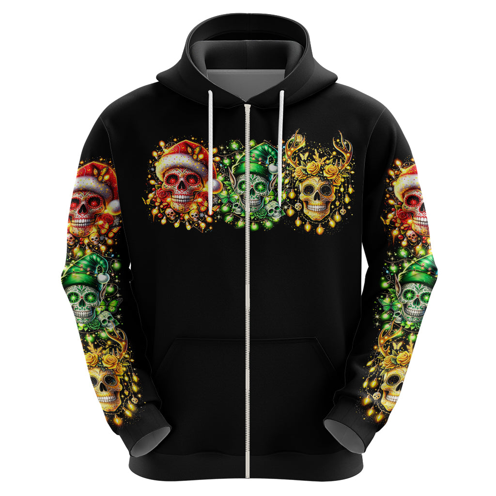 Sugar Skull Santa Hoodie Sugar Skull Ho Ho Ho DT01
