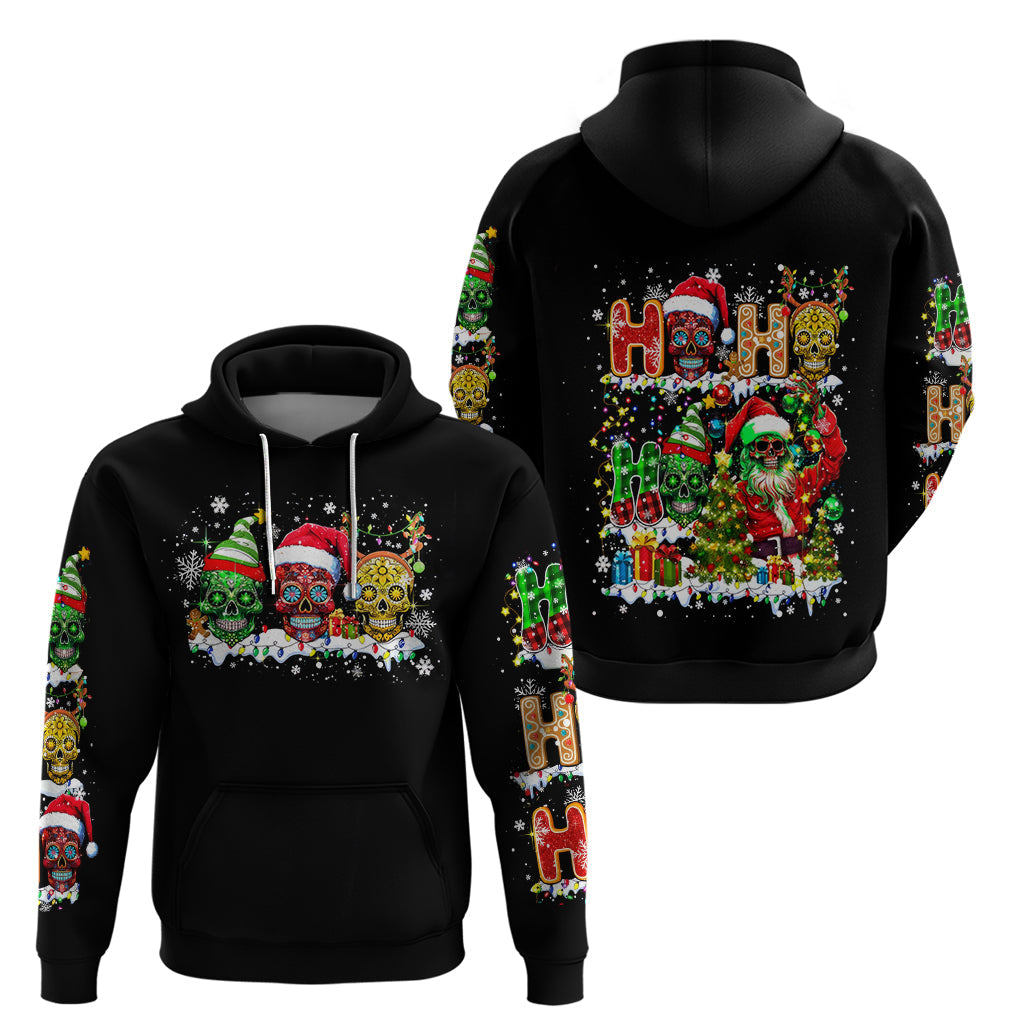 Skeleton Santa Claus Hoodie Sugar Santa Claus Ho Ho Ho DT01