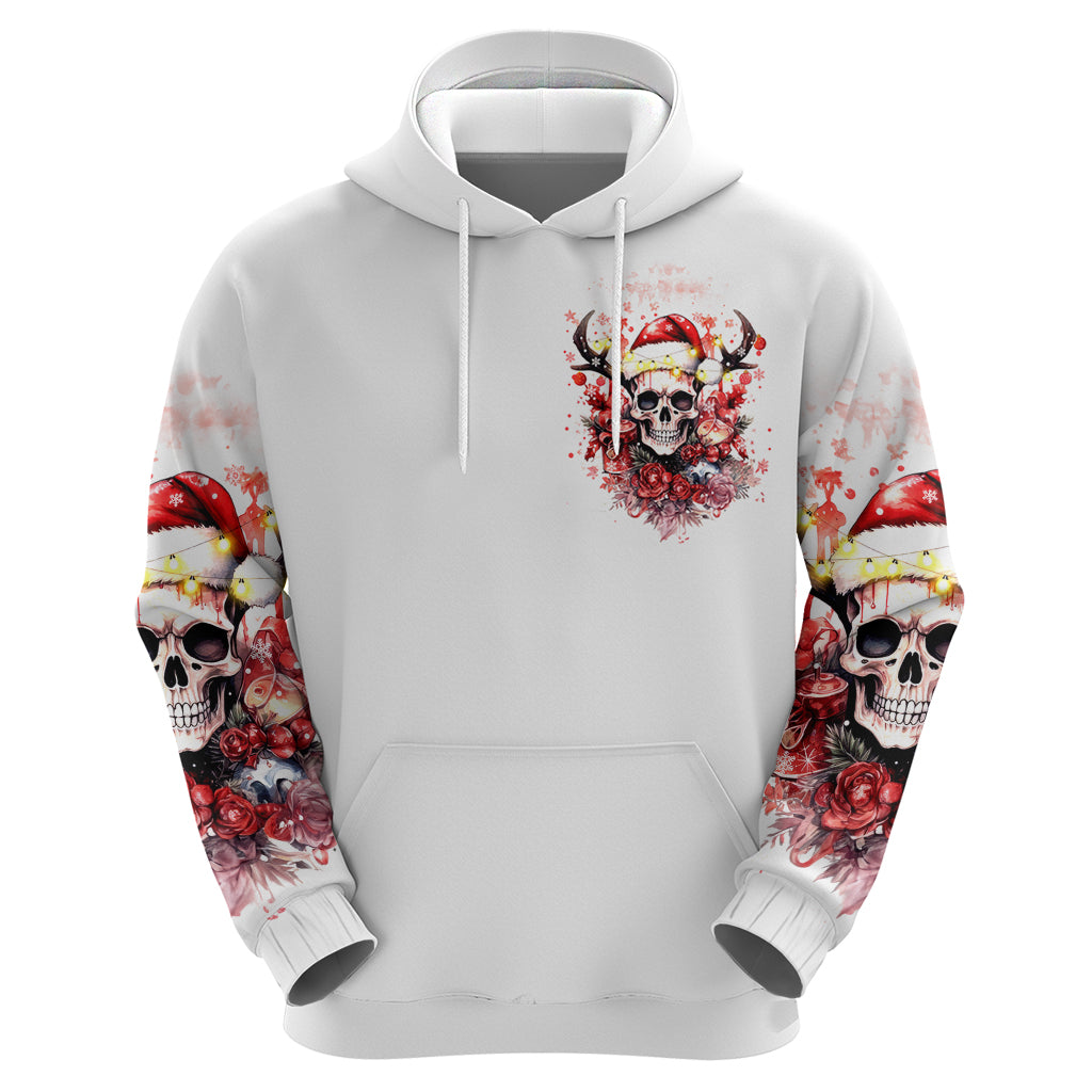 Skull Santa Claus Hoodie I Heard Santa On The Roof So I Turned On Fireplace DT01