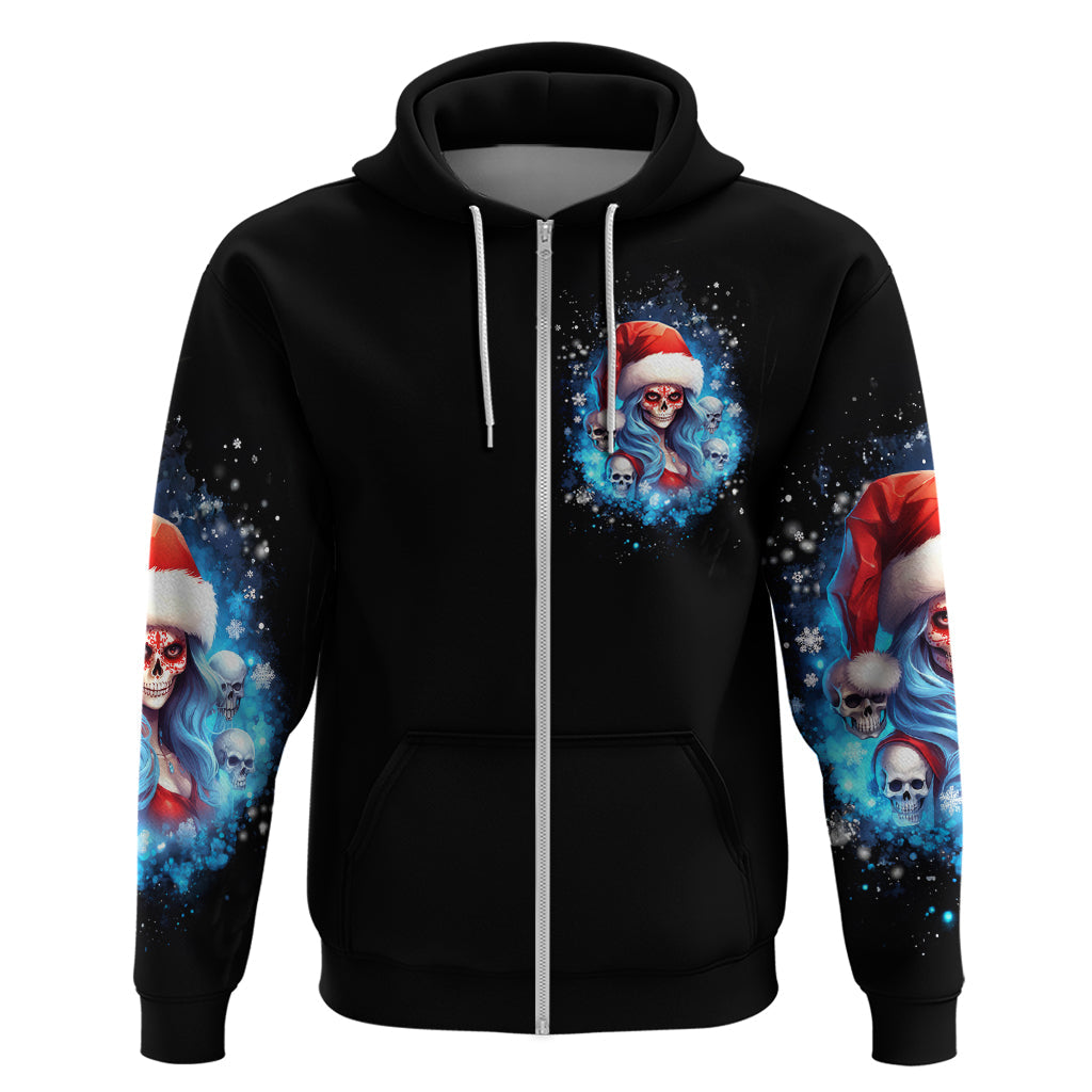 Skull Santa Girl Hoodie Iam A Sweet Girl But If You Piss Me Off, I Alway Full Of Crazy DT01