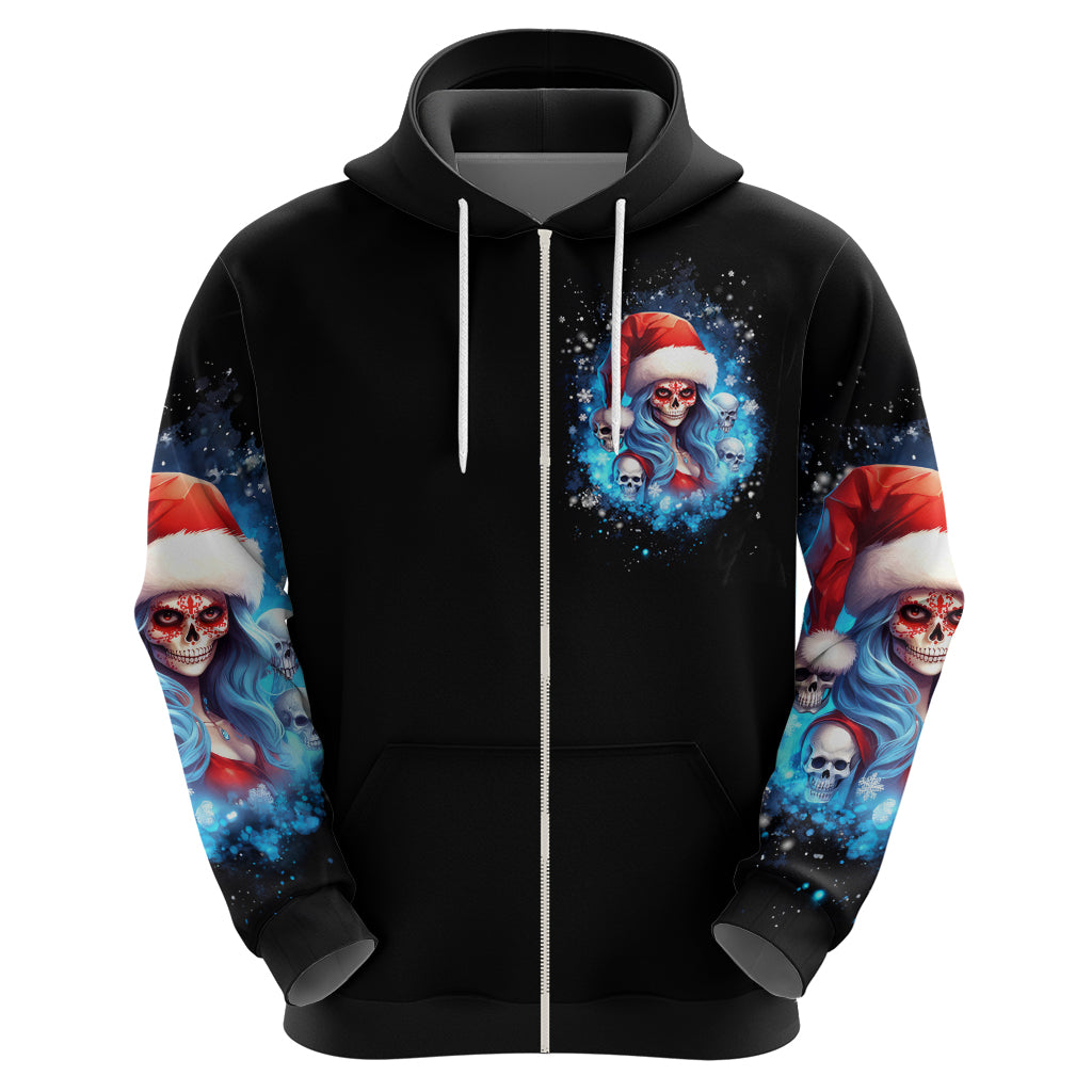 Skull Santa Girl Hoodie Iam A Sweet Girl But If You Piss Me Off, I Alway Full Of Crazy DT01