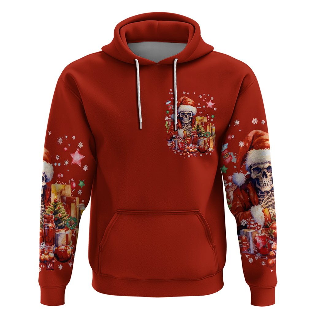 Skeleton Santa Claus Hoodie I'm Just Here For The Ho Ho Ho DT01