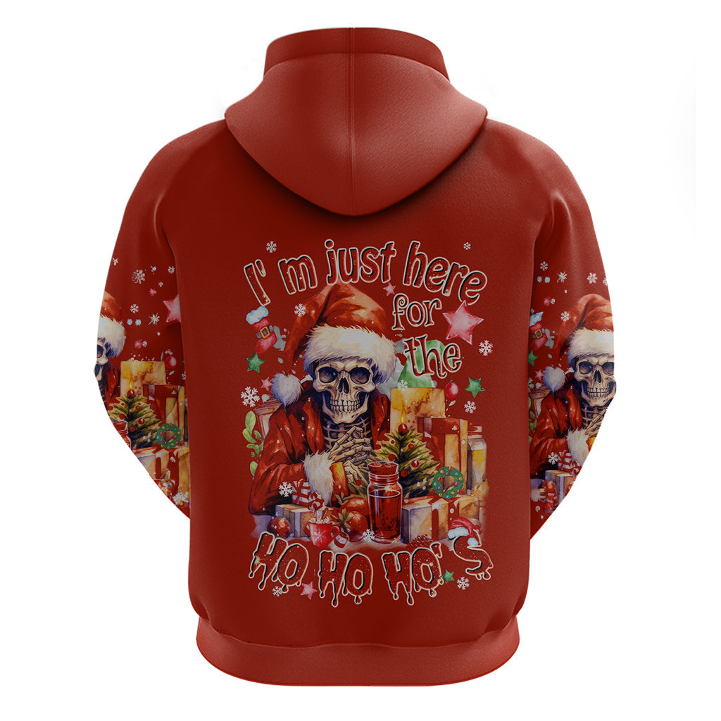 Skeleton Santa Claus Hoodie I'm Just Here For The Ho Ho Ho DT01