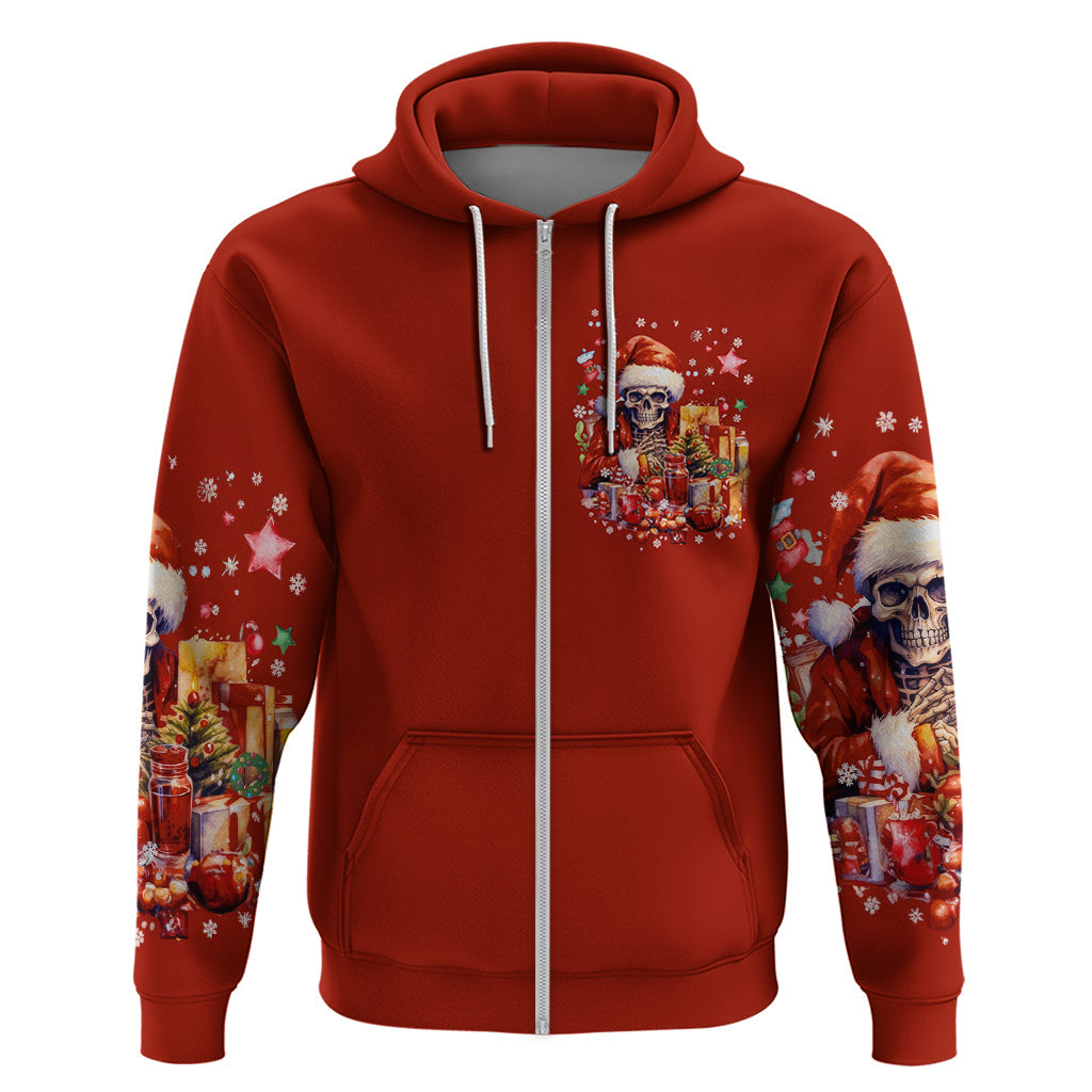 Skeleton Santa Claus Hoodie I'm Just Here For The Ho Ho Ho DT01